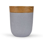 Wooden Finish Polyresin Round Dustbin (8 Litre, Grey)