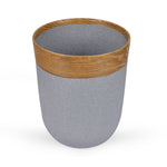 Wooden Finish Polyresin Round Dustbin (8 Litre, Grey)