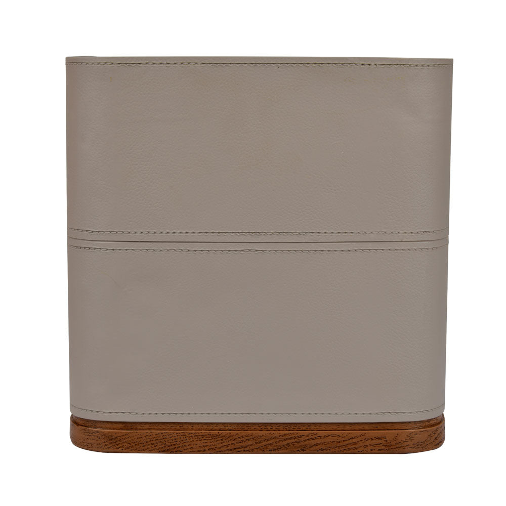 Leather Finish Polyresin Dustbin (8 Litre, Cream)