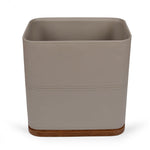 Leather Finish Polyresin Dustbin (8 Litre, Cream)