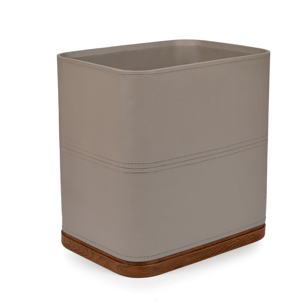 Leather Finish Polyresin Dustbin (8 Litre, Cream)