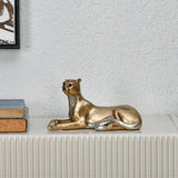 Nilkamal Sitting Panther Polyresin Showpiece Grey Gold