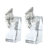 Horse Head Crystal Bookends Set of 2 (Transparent)