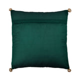 Brocade Polyester 16" x 16" Filled Cushion (Green)