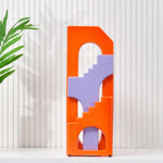 Decorative Arch Stairs Design Dolomite Vase (Orange & Purple)