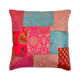 Multi Patch Polyester 12" x 12" Filled Cushion (Multicolor)