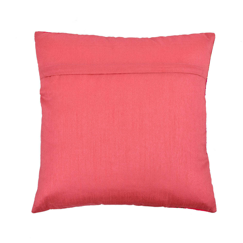 Multi Patch Polyester 16" x 16" Filled Cushion (Multicolor)