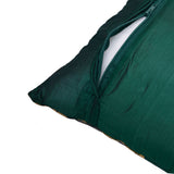 Brocade with Tassel Polyester 12" x 12" Filled Cushion (Green)