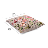 Floral Cotton 16" x 16" Cushion Cover (Pink )