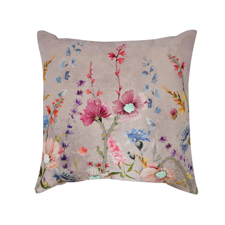 Floral Printed Cotton 16" x 16" Cushion Cover (Multicolor)