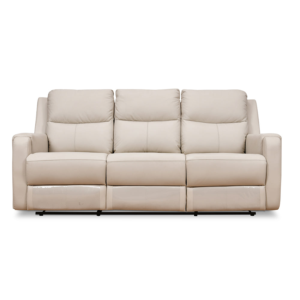 Levon 3 Seater Manual Recliner (Light Beige)