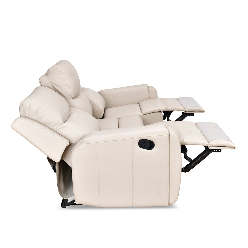 Levon 3 Seater Manual Recliner (Light Beige)