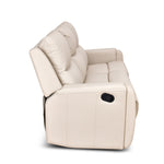 Levon 3 Seater Manual Recliner (Light Beige)