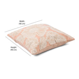 Floral Embroidered Cotton 16" x 16" Cushion Cover (Peach)