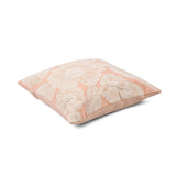 Floral Embroidered Cotton 16" x 16" Cushion Cover (Peach)