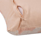 Floral Embroidered Cotton 16" x 16" Cushion Cover (Peach)