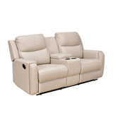 Levon 2 Seater Manual Recliner With Console (Light Beige)