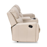 Levon 2 Seater Manual Recliner With Console (Light Beige)