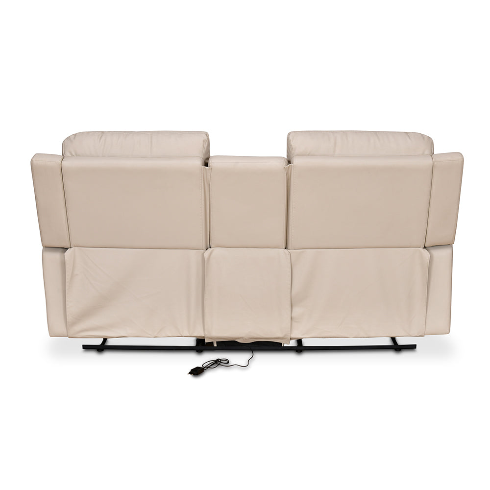 Levon 2 Seater Manual Recliner With Console (Light Beige)