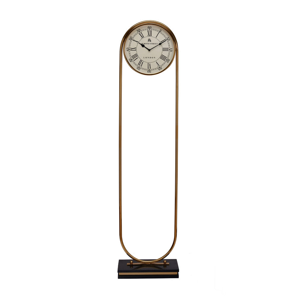 Arch With Base Analog Floor Clock (Gold)