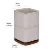 Leather Finish Polyresin Tumbler (250 ml, Cream)