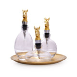 Decorative Horse Lid Metal & Glass Storage Containers Set of 3 (Gold)