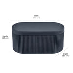 Fluted Design Polyresin Oval Storage Box Organsier (Grey)