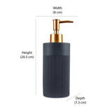 Fluted Design Polyresin & Plastic Liquid Soap Dispenser (300 ml, Grey)