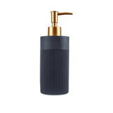 Fluted Design Polyresin & Plastic Liquid Soap Dispenser (300 ml, Grey)