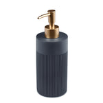 Fluted Design Polyresin & Plastic Liquid Soap Dispenser (300 ml, Grey)