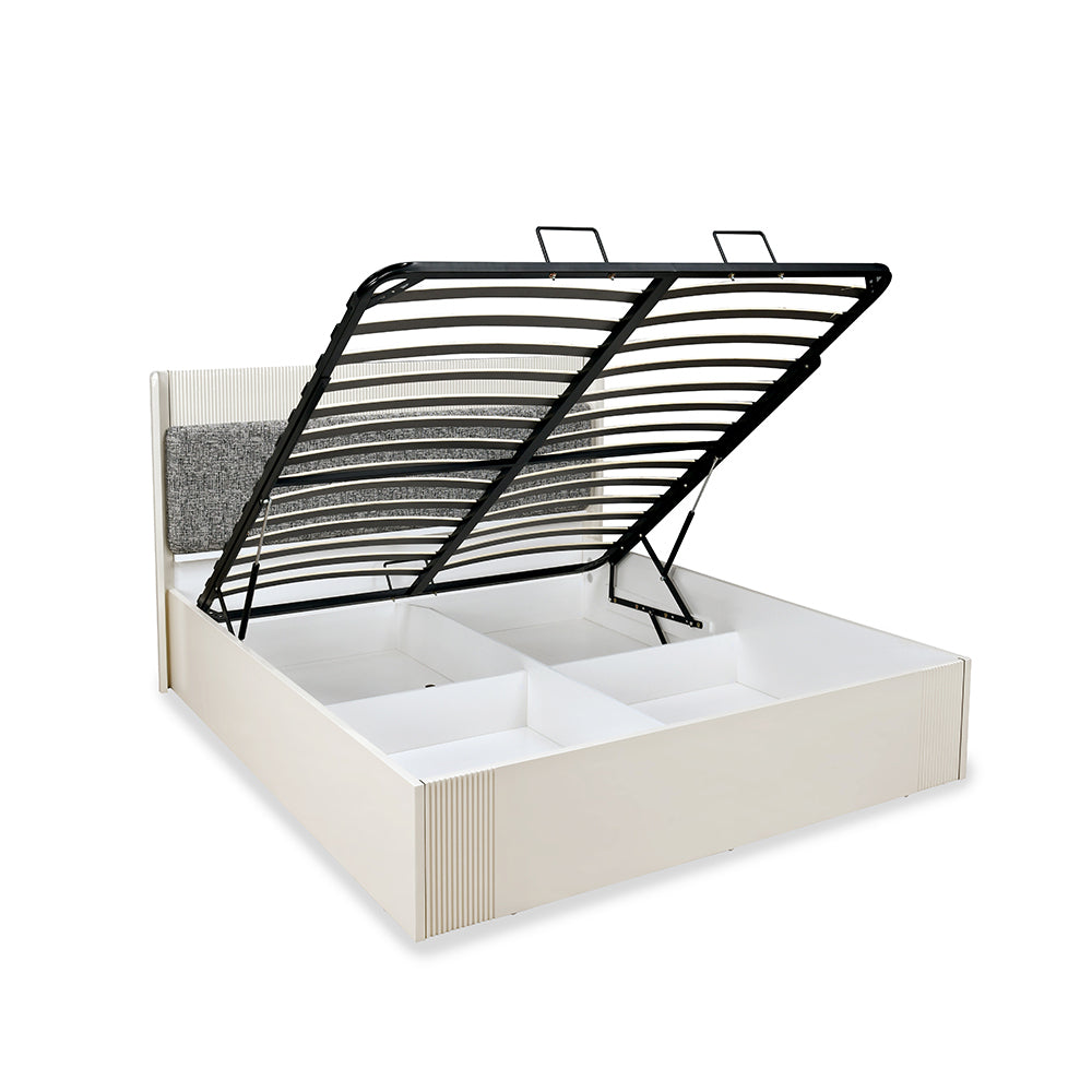 Nix Queen Bed with Hydraulic Storage (Beige)