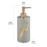 Leaf Design Polyresin & Plastic Liquid Soap Dispenser (300 ml, Grey)