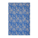 Floral Polyester Single Bedsheet with 1 Pillow Cover (Blue)