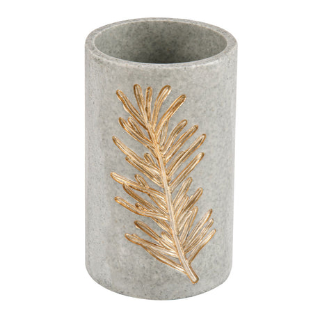 Leaf Design Polyresin Tumbler (250 ml, Grey)