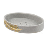 Leaf Design Polyresin Soap Dish (Grey)