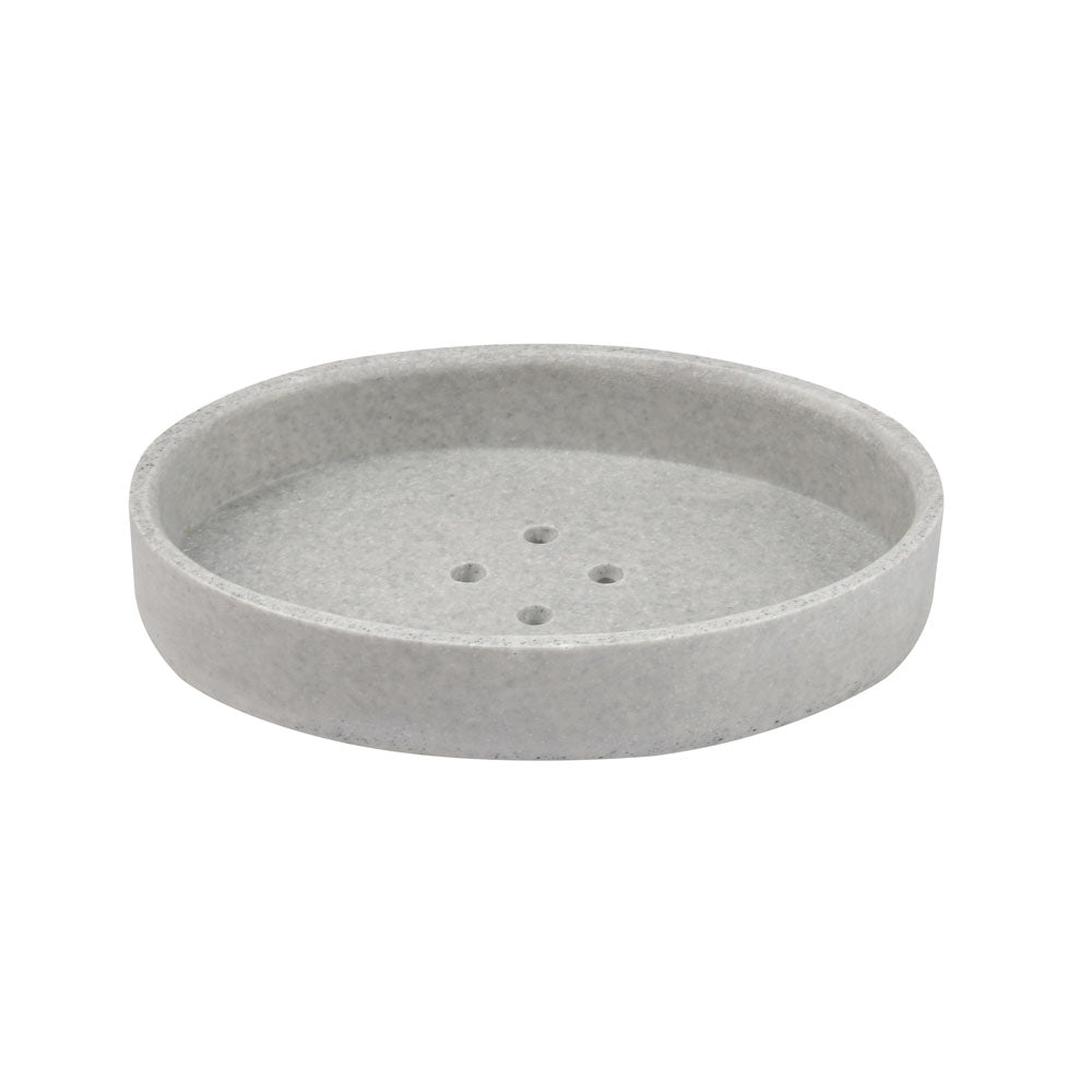 Leaf Design Polyresin Soap Dish (Grey)