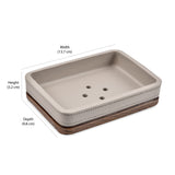 Leather Finish Polyresin Soap Dish (Cream)