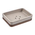 Leather Finish Polyresin Soap Dish (Cream)