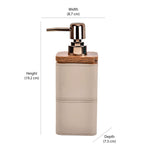 Leather Finish Polyresin & Plastic Liquid Soap Dispenser (300 ml, Cream)