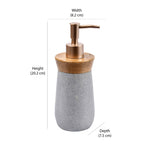 Wooden Finish Polyresin & Plastic Liquid Soap Dispenser (300 ml, Grey)