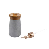 Wooden Finish Polyresin & Plastic Liquid Soap Dispenser (300 ml, Grey)