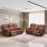 Nashville 2 Seater Console Sofa Recliner (Brown)