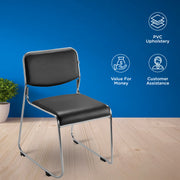 Contract 01 without Arm Visitor Chair (Black)