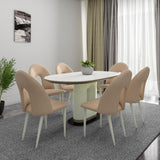 Orrin 6 Seater Dining Set (Brown & White)