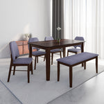 Orval 1 +  4 + Bench Dining Set (Rio Brown)