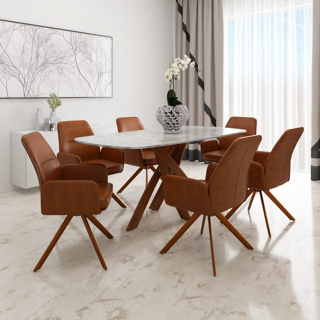 Nilkamal Polaris 6 Seater Dining Set Brown