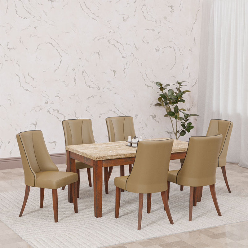 Prince 6 Seater Dining Set (Milan Walnut)