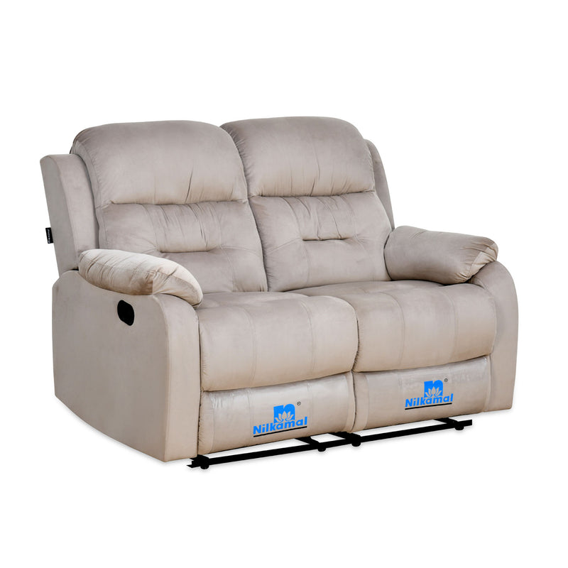 Nilkamal Rosia 2 Seater Manual Recliner Sofa (Light Brown)