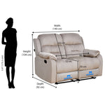 Rosia 2 Seater Manual Recliner Sofa (Light Brown)