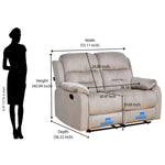 Rosia 2 Seater Manual Recliner Sofa (Light Brown)